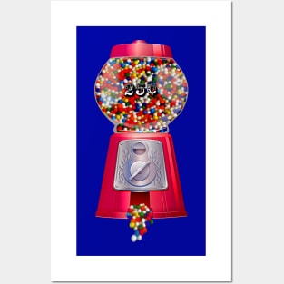 Retro Candy Gum Ball Machine Posters and Art